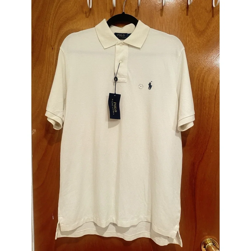 Ralph Lauren  Polo Shirt Men Medium's Chic Cream Classic Fit - Brand New